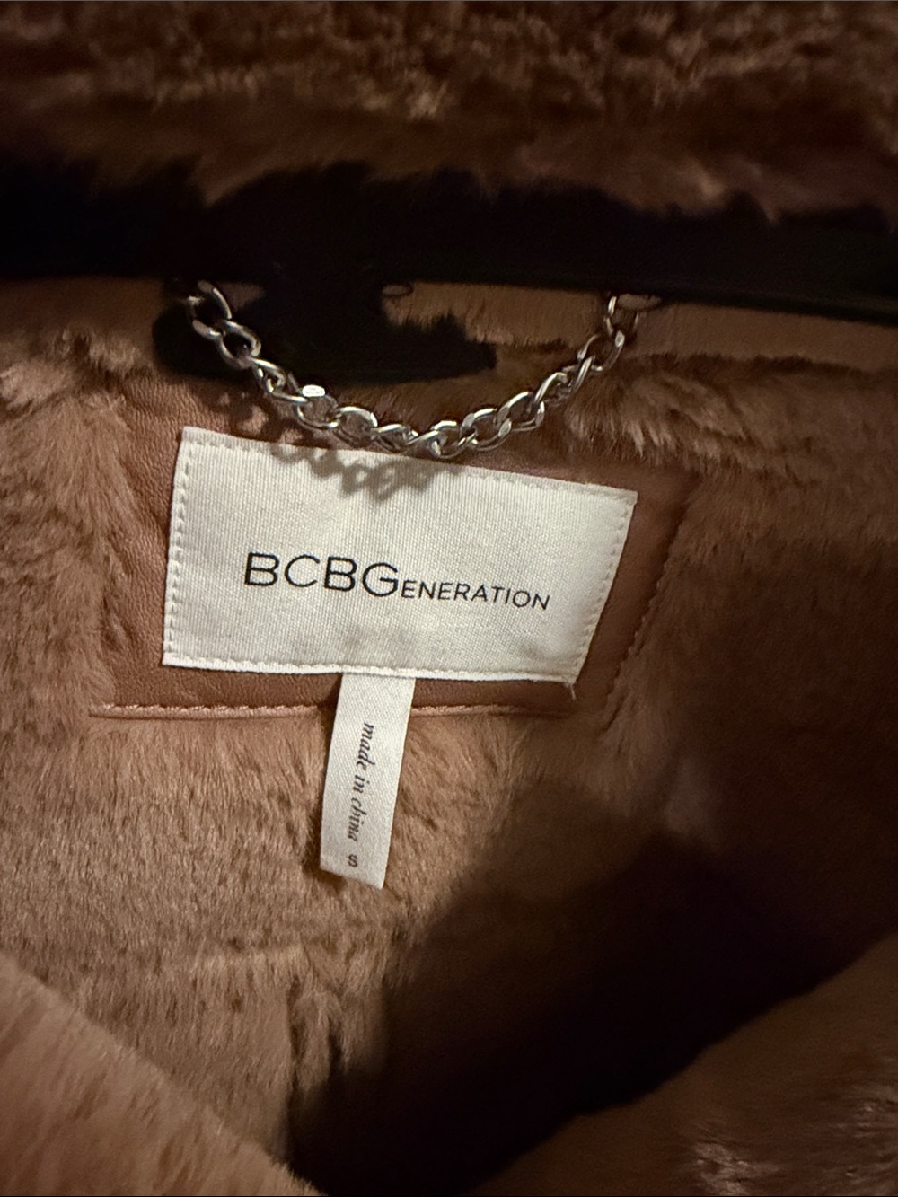 BCBGMaxAzria Camel Tan Faux-Shearling Moto Jacket - Picture 2 of 5